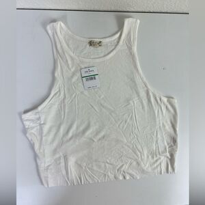 Free people white basic crop top Muscle tee